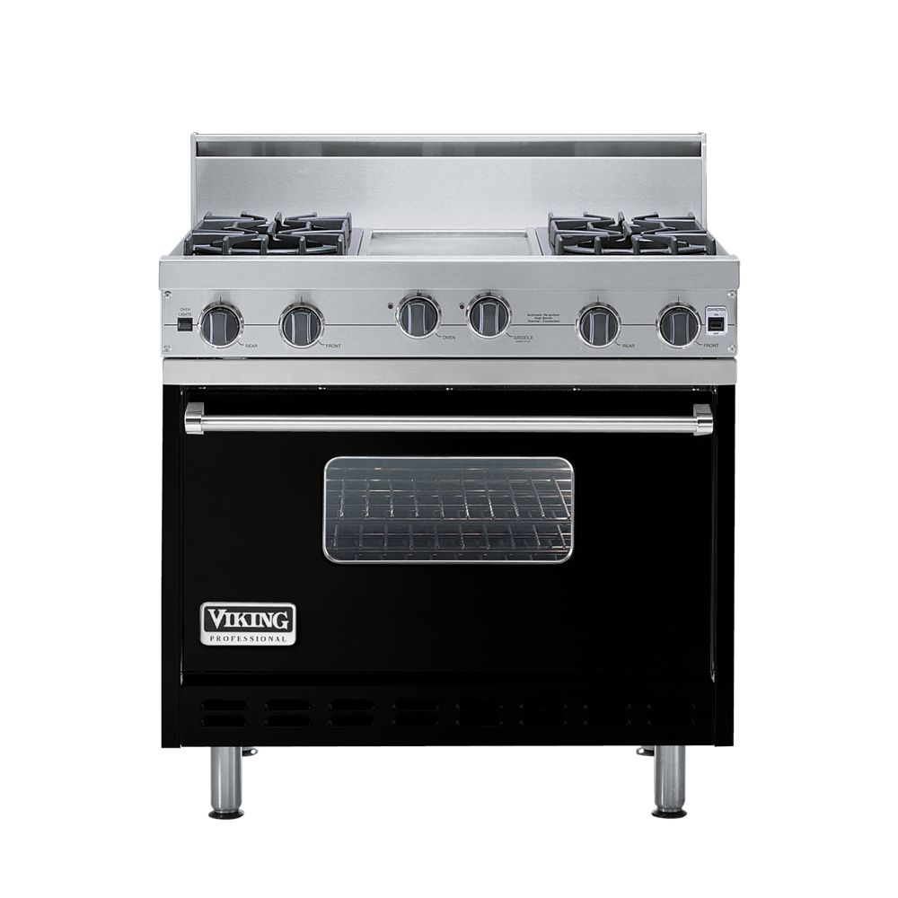 Viking VGIC3664GBK 36 Inch Pro-Style Gas Range with 4 Open Burners with