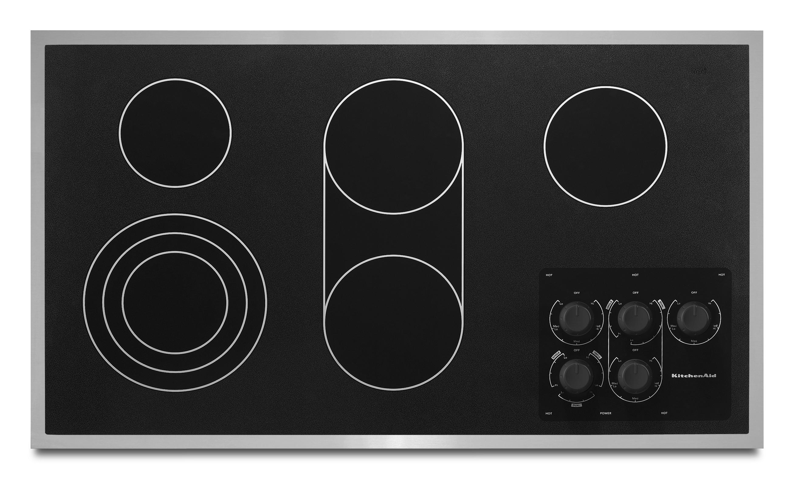Kitchenaid KECC566RSS 36" Smoothtop Electric Cooktop with 5 Heating Elements, Traditional Black