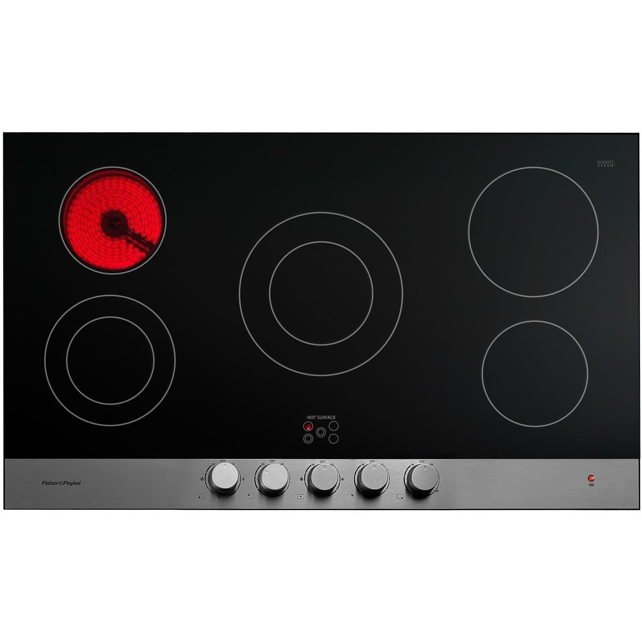Fisher Paykel CE365DBX1 36 Inch Smoothtop Electric Cooktop with 5 Ribbon Elements, Lower