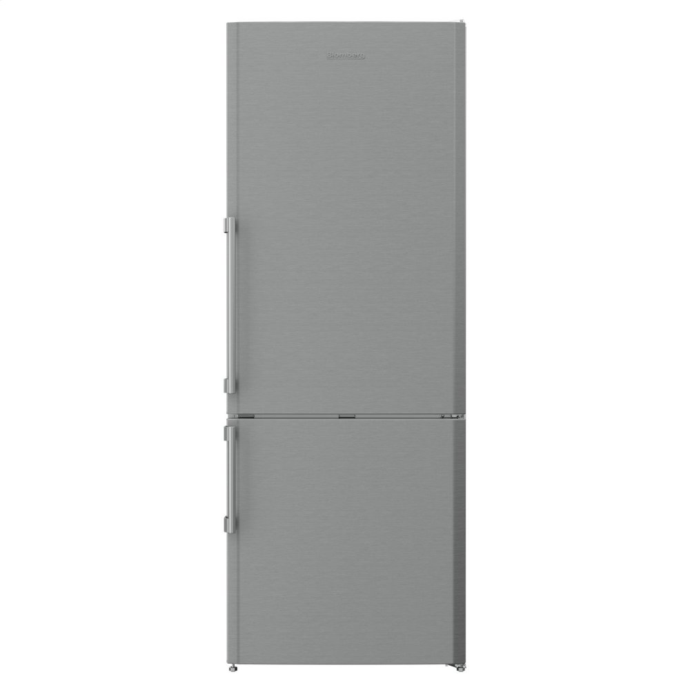 Blomberg BRFB1512SS 16.8 Cu. Ft. Counter Depth Freestanding Bottom Stainless Steel Refrigerator Without Ice Maker