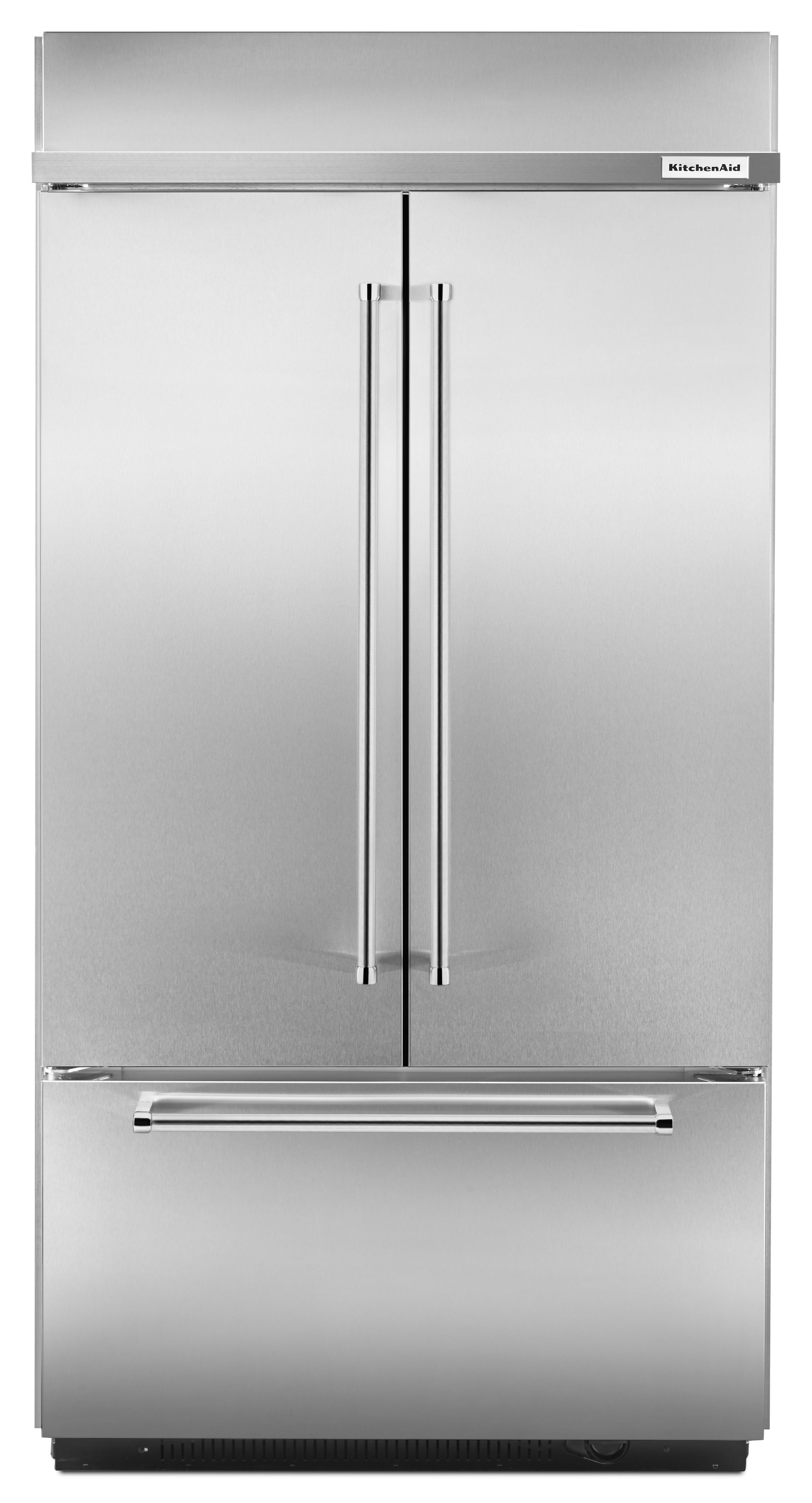 Kitchenaid KBFN502ESS 242 Cu Ft 42 Width Built In Stainless French Door Refrigerator With Platinum Stainless Steel